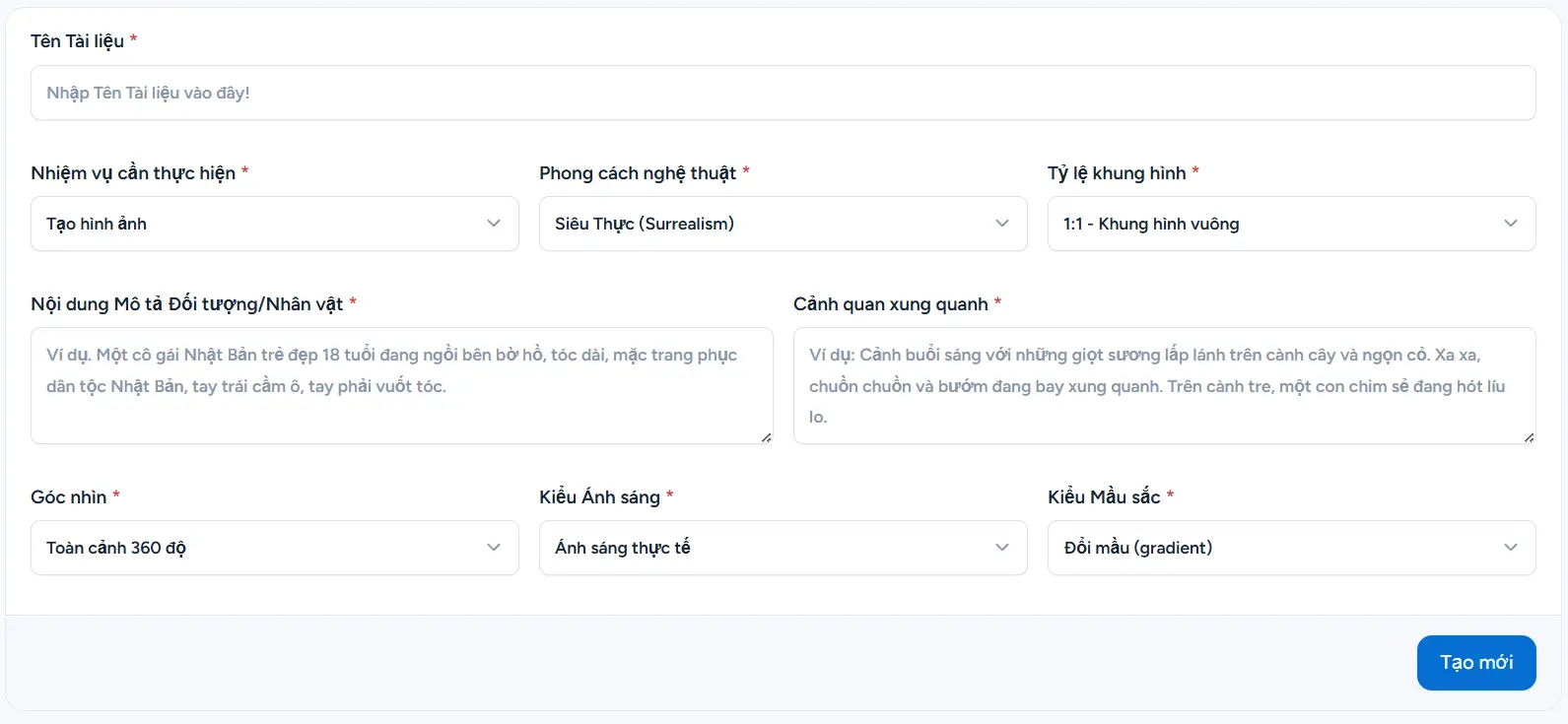 Công cụ tạo Prompt sáng tạo Ảnh Etsy